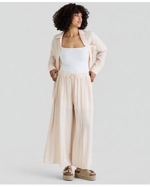 And Now This Satin Pull-on Wide-leg Pants - White