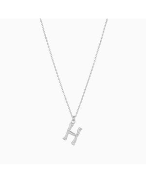 Bearfruit Jewelry Textured Initial Letter Necklace - White