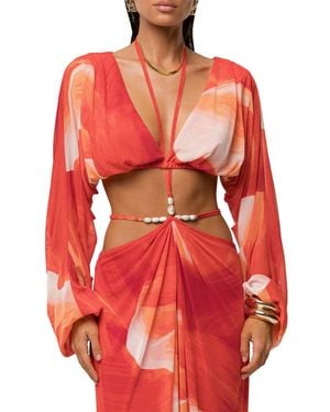 JLUXLABEL Selene Draped Top - Red