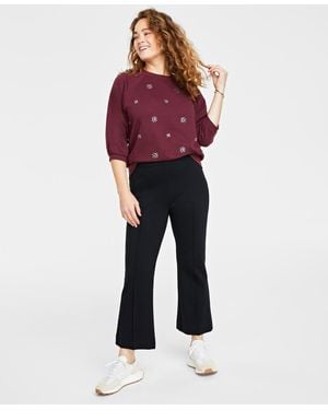 On 34th Ponte Kick-flare Ankle Pants - Red