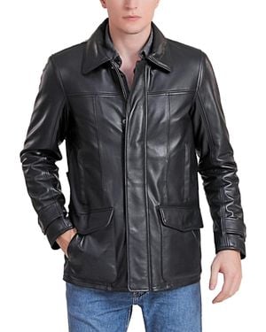 BGSD Men Hunter Leather Coat - Black