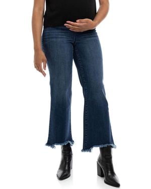 1822 Denim Maternity 1829 Denim 27" Fray Crop Boot Jean - Blue