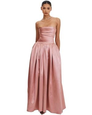 Miss Circle Willette Satin Strapless Gathered Maxi Dress - Multicolor