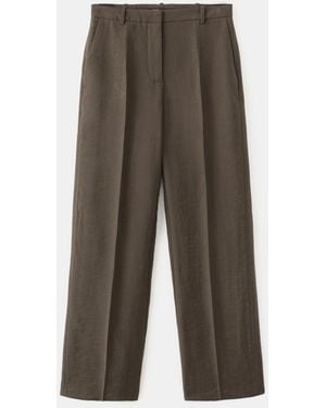 Mango Mid-rise Lyocell Pants - Gray