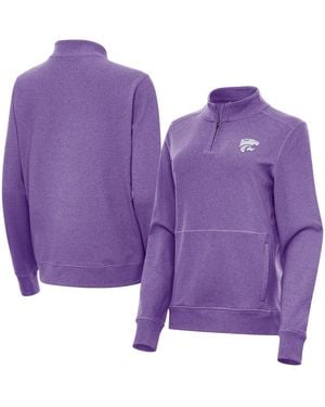 Antigua Kansas State Wildcats Crush Quarter-zip Jacket - Purple