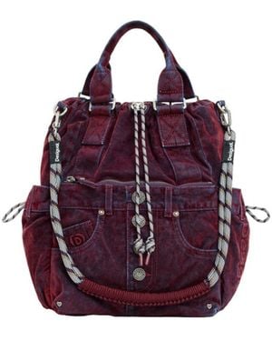 Desigual Medium Embroidered Backpack - Purple