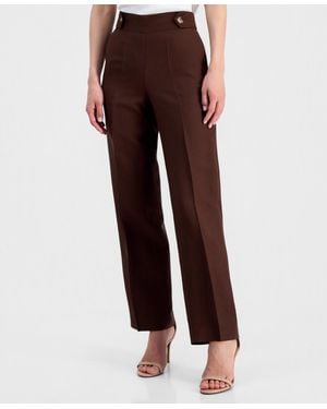 Anne Klein Petite High-rise Full Length Pants - White