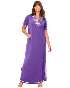 Only Neccessities Only Necessities Plus Size Embellished Knit Lounger - Purple