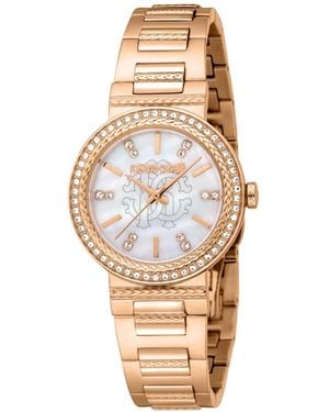 Roberto Cavalli Glam Quartz Ip Stainless Steel Bracelet Watch - Metallic