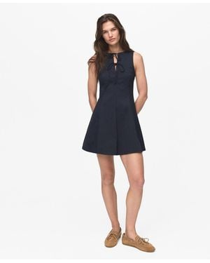Mango Bows Denim Effect Dress - Blue