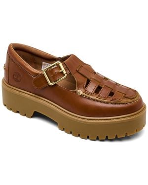Timberland Stone Street Mary Jane Platform Buckle Shoes From Finish Line - Brown