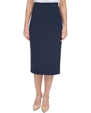Tommy Hilfiger Ponte Pencil Midi Skirt - Blue