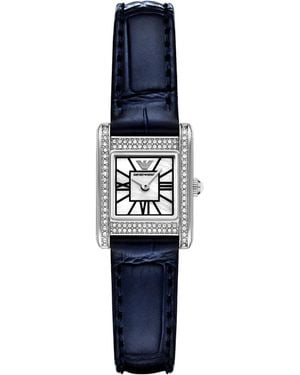 Emporio Armani Two-hand Leather Watch - Blue