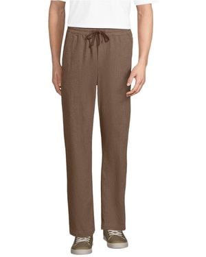 Lands' End Linen Blend Pull On Deck Pant - Brown