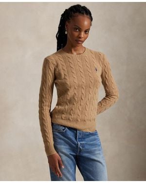 Polo Ralph Lauren Cable Wool-cashmere Crewneck Sweater - Blue
