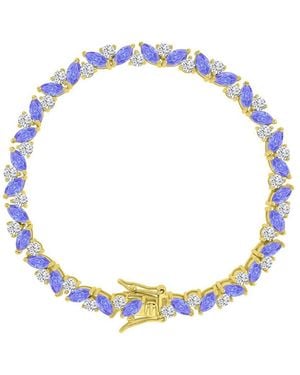 Macy's Cubic Zirconia 14k Gold-plated Tennis Bracelet - Blue