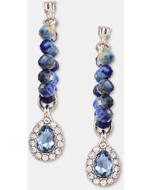 Givenchy Glass Crystal Pear-shape Metal-tone Hoop Earrings - White