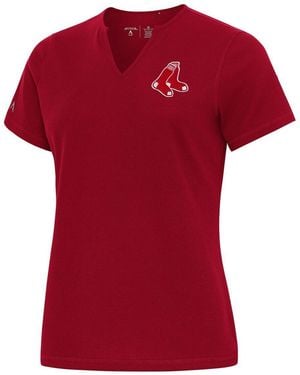 Antigua Boston Sox Notch Neck T-shirt - Red