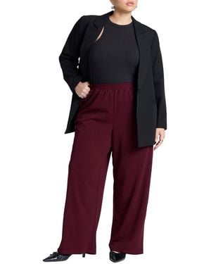 Eloquii Plus Size Track Pant With Side Stripe - Purple