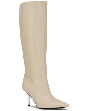 Nine West Nomas Pointed Toe Tall Dress Boots - White