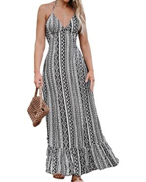 CUPSHE Flounce Maxi Beach Dress - Gray