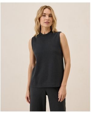 Pact Organic Cotton Airplane Mock Neck Shell - Blue
