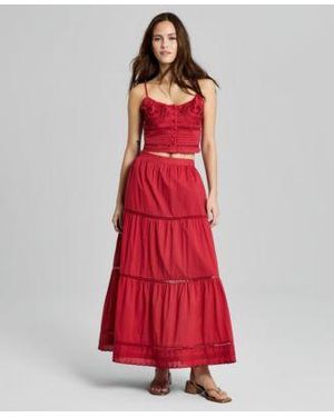 And Now This Now This Cotton Tiered Pull On Maxi Skirt