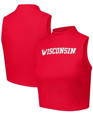ZooZatZ Wisconsin Badgers Cropped Tank Top - Red