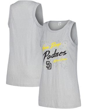 Soft As A Grape San Diego Padres Gauze High Neck Tank Top - Gray