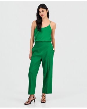 BarIII Pull-on Linen-blend Pants - Green