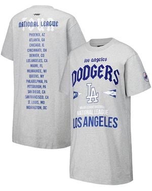 Pro Standard Los Angeles Dodgers Oversized City Tour T-shirt Dress - Gray