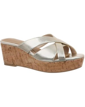 Giani Bernini Juliaa Strappy Cork Platform Wedge Sandals - Blue
