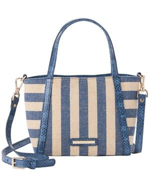 Brahmin Mona Small Striped Canvas Tote Bag - Blue