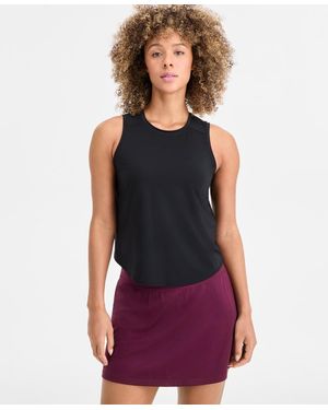 ID Ideology Crewneck Back-slit Knit Tank Top - Purple