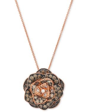 Le Vian Chocolate Ombre Diamond Rose Adjustable 20" Pendant Necklace (1-1/2 Ct. T.w. - Metallic