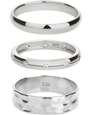 Bearfruit Jewelry 18k Gold Plated Sterling Sleek And Chic Ring Set Holiday Gift Idea - White