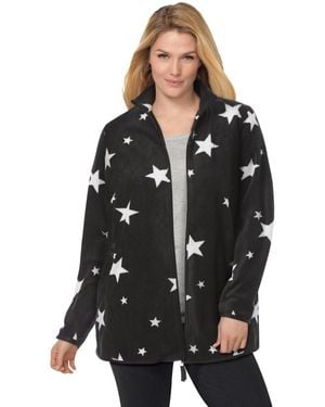Woman Within Plus Size Zip-front Microfleece Jacket - Black