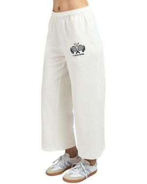 Elle Collection Cropped Leg Sweatpant - White