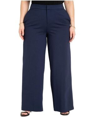 Eloquii The Ultimate Stretch Wide Leg Pant - Blue