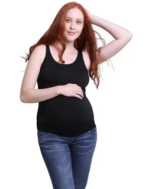 Ingrid & Isabel Maternity Scoop Neck Tank - Blue