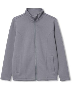Lands' End Boys Long Sleeve Knit Full Zip Mock Neck Sweatshirt - Gray
