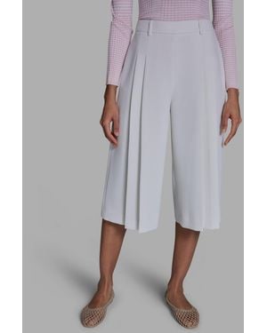BCBGMAXAZRIA High-rise Pleated Culotte Pants - Gray