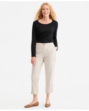 Style & Co. Side Zip Cropped Tapered Pants - Black