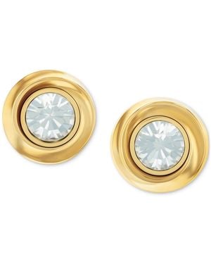 Calvin Klein Stainless Steel Cubic Zirconia Twisted Bezel Stud Earrings - Metallic