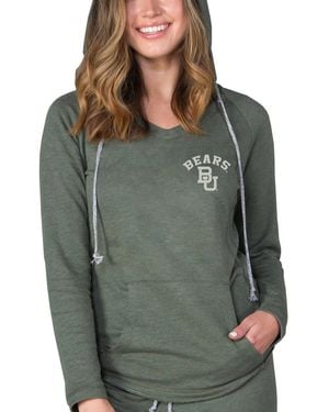Concepts Sport  Baylor Bears Mainstream Terry Tri-blend V-neck Pullover Hoodie - Green