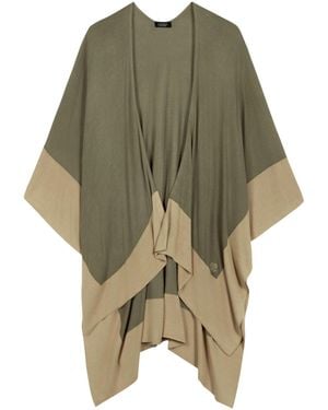 Ralph Lauren Tissue Weight Border Ruana - Green