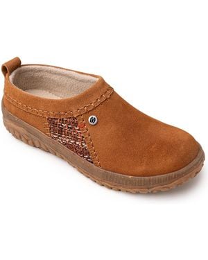 Minnetonka Tamarra Suede Clogs - Brown