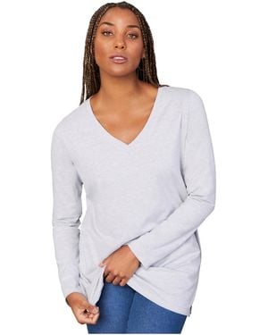 June + Vie June + Vie June + Vie Long-sleeve V-neck One + Only Tunic - White