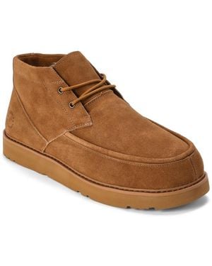 Dearfoams Craft Stitch Chukka Boot Water Repellent Slippers - Brown