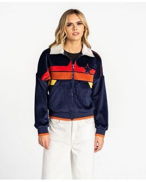 The Wild Collective Houston Astros Velvet Cord Full-zip Jacket - Blue